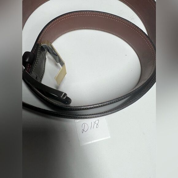 Perry Ellis Leather Belt Size 54 Brown - Picture 9 of 9